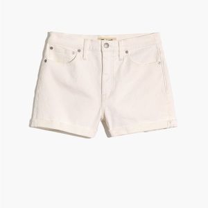 Madewell high rise denim shorts in tile white - size 30